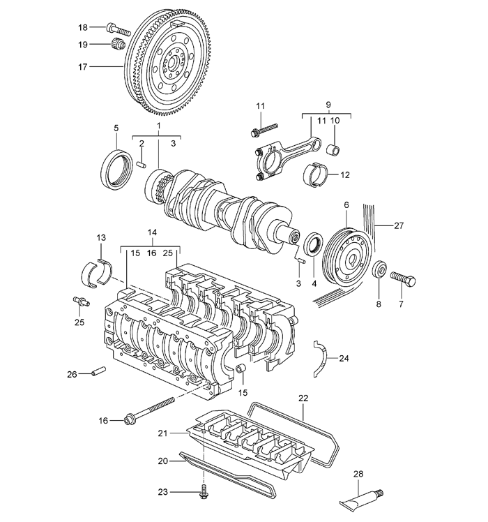 M96 25 26 Crankshaft M97 20 21 22